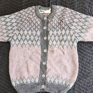 Elegant Pink and Gray Women's Cardigan